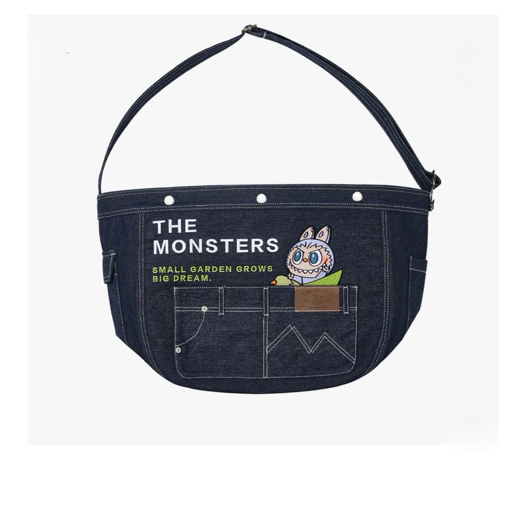 The Monsters Denim Messenger Bag